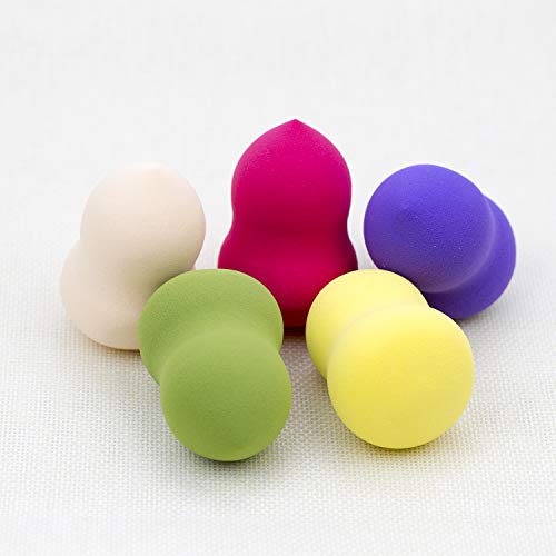 5 Pcs Makeup Sponge Set Blender Beauty Foundation Blending Sponge, Flawless for Liquid, Cream, and Powder, Multi-colored…