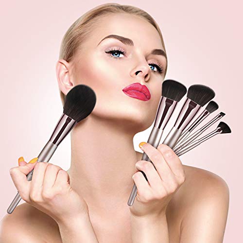 18 Pcs Makeup Brushes Belly-type Handle Series Professional Premium Synthetic Contour Blush Foundation Concealers…