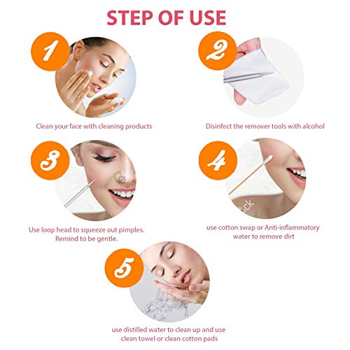 Blackhead Remover Tools,VIMILOLO Pimple Blemish Comedone Acne Extractor Remover Tool Stainless Steel Pimple Tweezers
