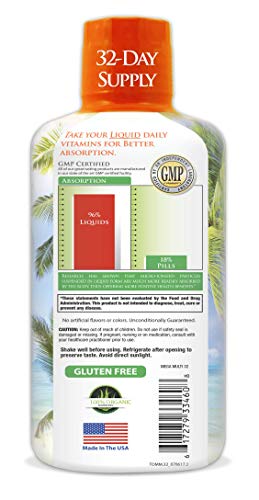 Tropical Oasis Mega Plus – Liquid Multivitamin and Mineral Supplement – Includes 85 Vitamins & Minerals, 20 Amino Acids…