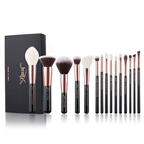 Jessup Makeup Brushes, Labeled Makeup Brush Set Premium Synthetic and Natural Hair Foundation Powder Concealer Eyeshadow…