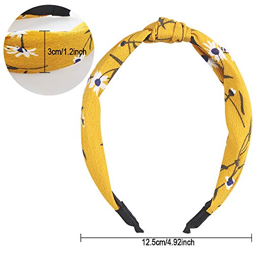 10 Pieces Wide Headbands Twist Knot Turban Headband Fashion Elastic Floral Print Headband Hair Accessories, 10 Styles