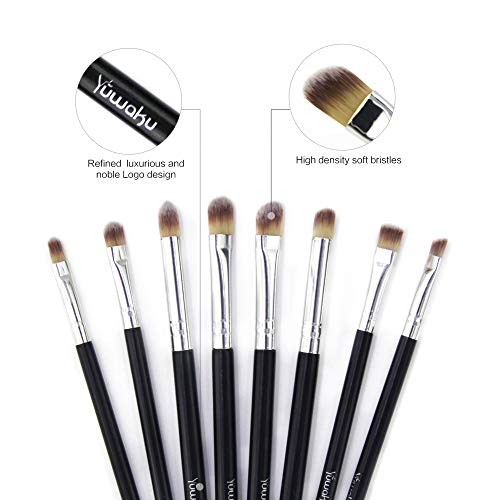 Eyeshadow Eyeliner Brush Blending Concealer Makeup Brushes Set 8Pcs Black Eye Shadow Make Up Tools Kits