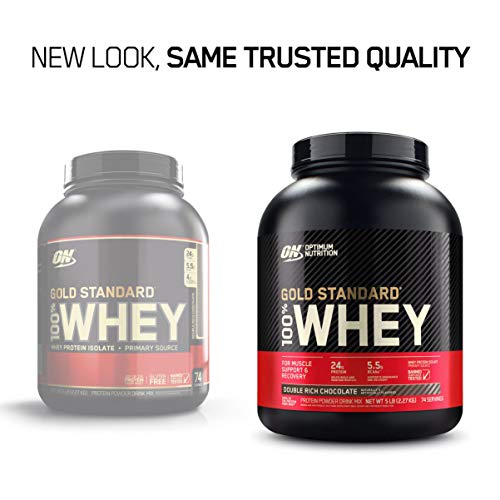 Optimum Nutrition Gold Standard 100% Whey Protein Powder, Double Rich Chocolate, 5 Pound (Packaging May Vary)