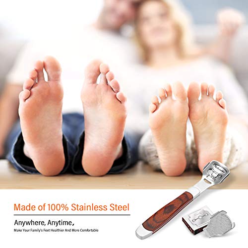 24 Pieces in Total, Callus Remover for Feet Set, Include 20 Replacement Blades 2 Callus Shavers Wooden Handle and 2 Foot…
