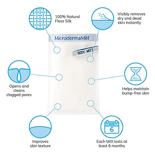 MicrodermaMitt Deep Exfoliating Mitt Body Scrub –Dead Skin Remover Reveals Visibly Smoother Skin, Improves Uneven Skin…
