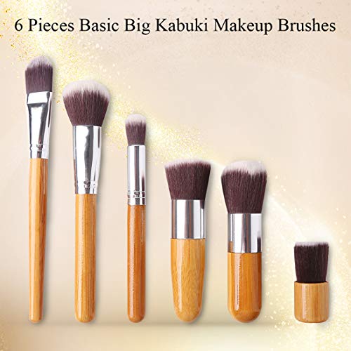 BEAKEY 12+2 Pcs Makeup Brush Set, Premium Bamboo Handle Synthetic Bristles, Kabuki Foundation Eyeshadow Concealer Powder…