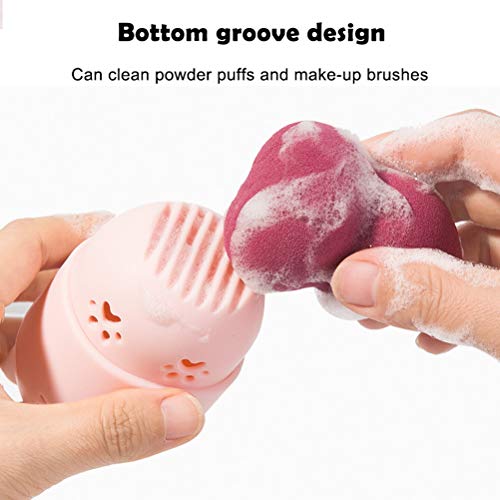 Pengxiaomei Makeup Sponge Container, 2 Beauty Sponge Silicone Case and 2 Makeup Blender Drying Holder Cute Cat Beauty…
