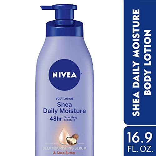 NIVEA Shea Nourish Body Lotion, Dry Skin Lotion with Shea Butter, 16.9 Fl Oz Pump Bottle