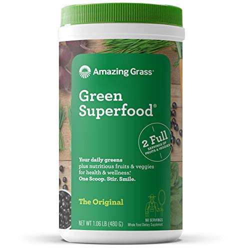 Amazing Grass Greens Blend Superfood: Super Greens Powder Smoothie Mix with Organic Spirulina, Chlorella, Beet Root…