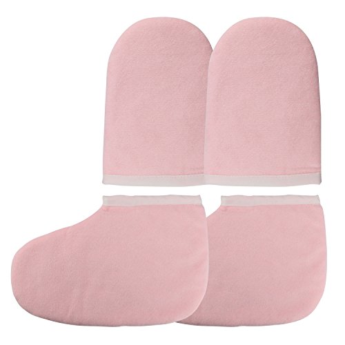 Segbeauty Paraffin Wax Bath Terry Cloth Gloves Booties, Wax Care Insulated Cotton Mittens, Heat Therapy Spa Treatment…