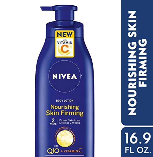 NIVEA Nourishing Skin Firming Body Lotion with Q10 and Vitamin C, 16.9 Fl Oz Pump Bottle