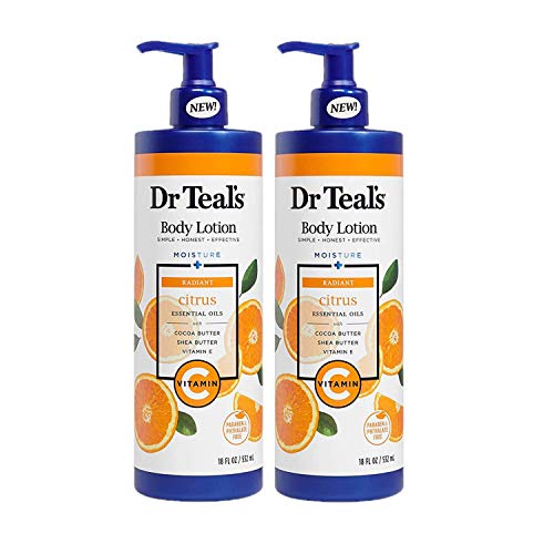 Dr Teal’s Glow & Radiance with Vitamin C & Citrus Essential Oils Body Lotion 18 oz Pack of 2