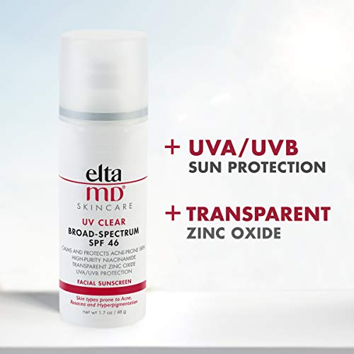 EltaMD UV Clear SPF 46 Face Sunscreen, Broad Spectrum Sunscreen for Sensitive Skin and Acne-Prone Skin, Oil-Free Mineral…