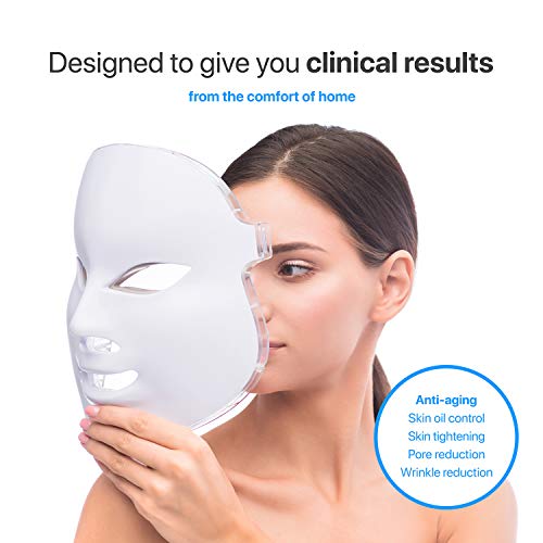 Pure Daily Care Luma LED Skin Treatment Mask – Home Facial Skin Rejuvenation & Anti-Aging Light Therapy, 7 Color LED…