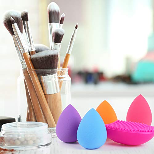 Syntus Makeup Brush Set, 11 Makeup Brushes & 4 Blender Sponges & 1 Brush Cleaner Premium Synthetic Foundation Powder…