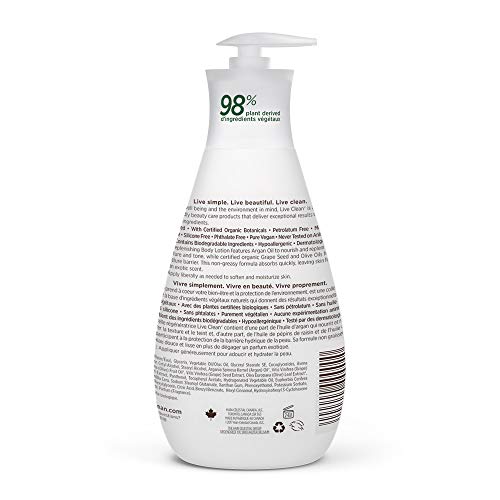 Live Clean Body Lotion, Replenishing Argan Oil, 17 Oz