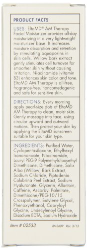 EltaMD AM Therapy Facial Moisturizer Lotion, Lightweight Face Moisturizer for Women with Hyaluronic Acid, Hydrates and…