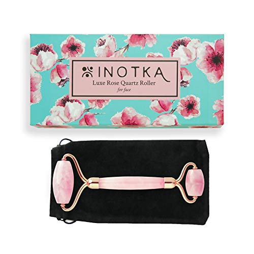 Rose Quartz Roller for Face: Natural Crystal, Rose Quartz Face Roller New Model Durable and Smooth, Beauty Massager for…