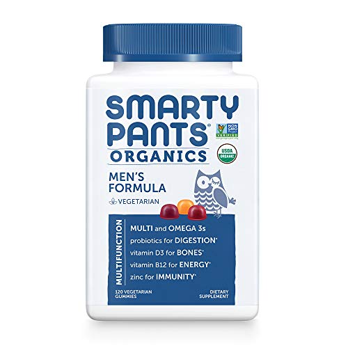 SmartyPants Organic Mens Multivitamins, Daily Gummy Vitamins: Probiotics, Vitamins C, D3, B12, Zinc & Omega 3 for Immune…