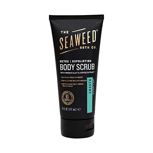Seaweed Bath Co. Detox Body Scrub, Rosemary Mint Scent, 6 Ounce, Sustainably Harvested Seaweed, French Sea Clay, Coffee…