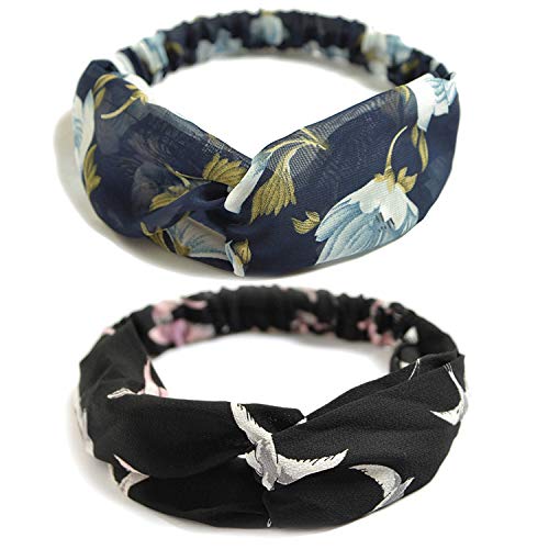 LASAION Headbands for Women 10 Pack Twist Knotted Stretchy Hair Bands