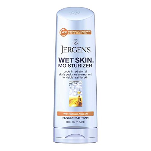 Jergens Wet Skin Body Moisturizer with Restoring Argan Oil, 10 Ounces, 4X Healthier Looking Skin, Fast-Absorbing, Non…
