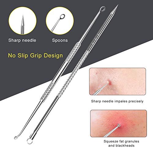 [Latest]Blackhead Remover Tool, Boxoyx 10 Pcs Professional Pimple Comedone Extractor Popper Tool Acne Removal Kit…