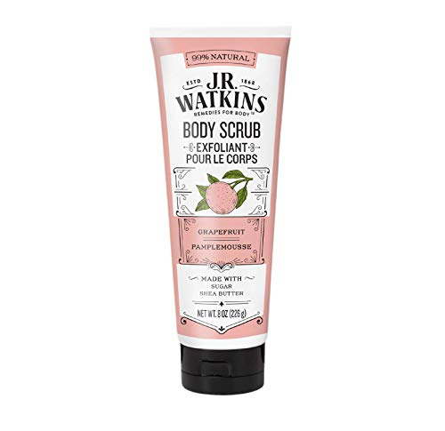 JR Watkins Sugar and Shea Natural Exfoliating Body Scrub, Grapefruit, Nourishing Exfoliator Scrub for Women and Men, USA…