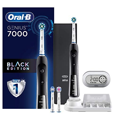 Electric Toothbrush, Oral-B 7000 SmartSeries Black Electronic Power Rechargeable Toothbrush with Bluetooth Connectivity…
