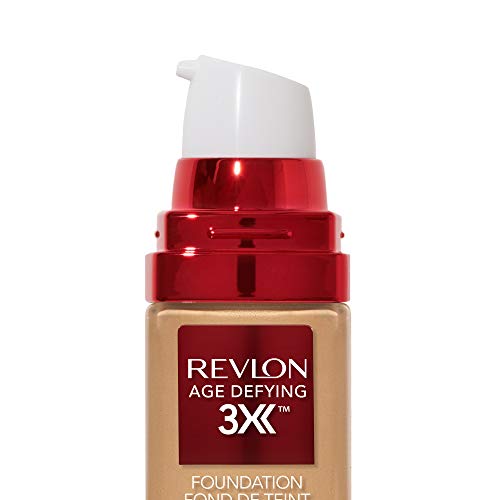 Liquid Foundation by Revlon, Age Defying 3XFace Makeup, Anti-Aging and Firming Formula, SPF 30, Longwear Medium…
