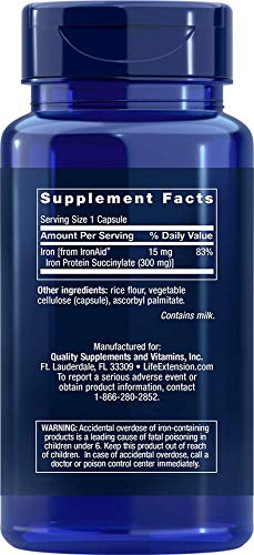 Life Extension Iron Protein Plus – Highly Absorbable Form of Irons Supplement for Red Blood Cell & Protein Production…