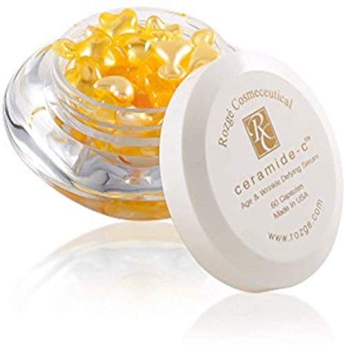 3 PACKS OF ROZGE CERAMIDE-C FACIAL WRINKLE REDUCER SERUM WITH VITAMINS C AND E – 3 X 60 Capsules of Age Defying…