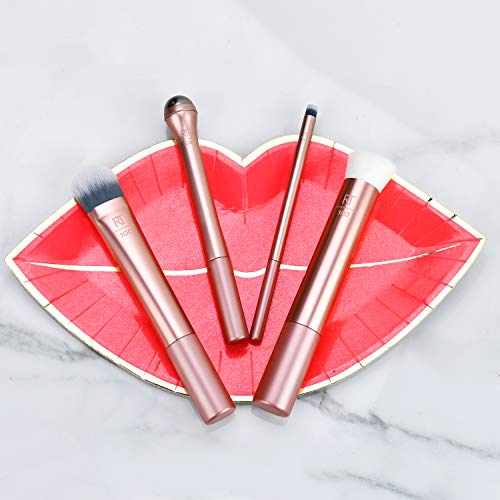 Real Techniques Prep and Prime Makeup Brush Set, Ideal for Exfoliating & Applying Primers, Moisturizers, and Serums…