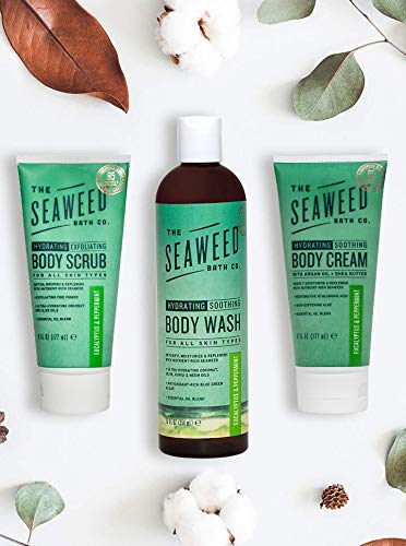 The Seaweed Bath Co. Body Scrub, Eucalyptus & Peppermint, Hydrating, Exfoliating, Natural Organic Bladderwrack Seaweed…