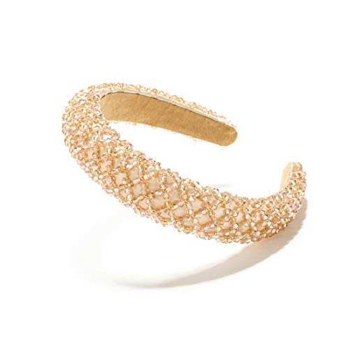 Fashion Headband for Women Crystal Champagne Head Band Design Bridal Elegant Wedding Headwear Wide Hairbands For Girl