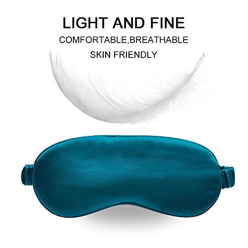 Silk Sleep Mask Eye Mask Blindfold with Double Layer Silk Filling and Elastic Strap for Full Night’s Sleep, Travel and…