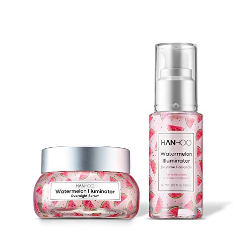 Hanhoo – Watermelon Illuminator Set | Daytime Facial Oil and Overnight Serum – Skincare for a Glowing Complexion – For…
