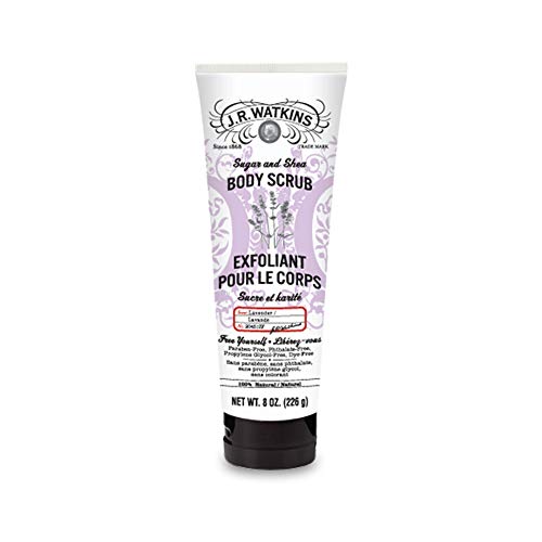 JR Watkins Sugar and Shea Natural Exfoliating Body Scrub, Lavender, Nourishing Exfoliator Scrub for Women and Men, USA…