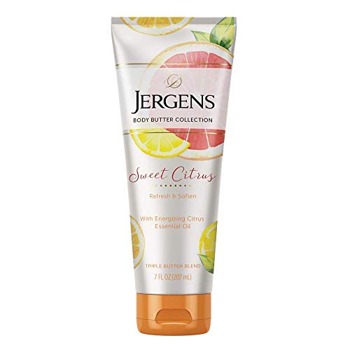 Jergens Sweet Citrus Body Butter Body and Hand Lotion, Moisturizer, 7 Ounce Lotion with Essential Oil for Indulgent…