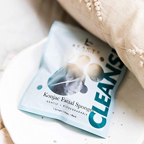 Konjac Sponge – 2 Pack of Natural Facial Sponges for Gentle Cleansing and Face Exfoliating Loofah for Use with Wash…