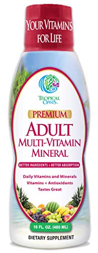 Tropical Oasis Adult Liquid Multivitamin -Liquid Multi-Vitamin and Mineral Supplement with 125 Total Nutrients Including…