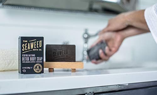 Seaweed Bath Co. Exfoliate Detox Body Soap, 3.75 Ounce, Sustainably Harvested Seaweed, Charcoal (Packaging May Vary)