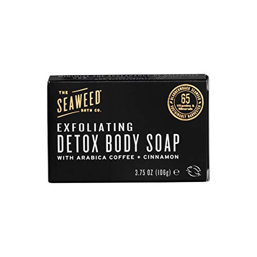 Seaweed Bath Co. Exfoliate Detox Body Soap, 3.75 Ounce, Sustainably Harvested Seaweed, Charcoal (Packaging May Vary)