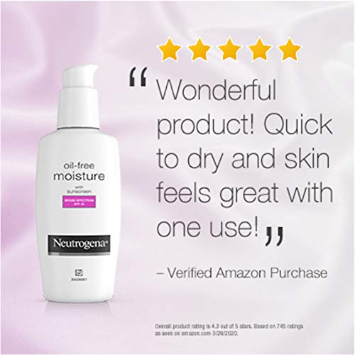 Neutrogena Oil-Free Daily Long Lasting Facial Moisturizer & Neck Cream with SPF 35 Sunscreen & Glycerin, Non-Greasy, Oil…