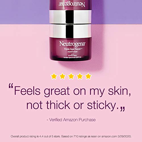 Neutrogena Triple Age Repair Anti-Aging Daily Facial Moisturizer with SPF 25 Sunscreen & Vitamin C, Firming Face & Neck…