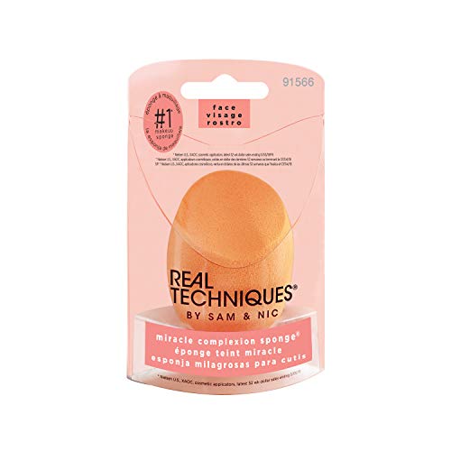 Real Techniques Miracle Complexion Sponge, Makeup Blending Sponge, For Foundation, Offers Light To Medium Coverage…