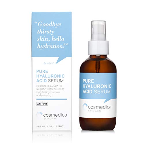 Cosmedica Hyaluronic Acid Serum for Skin – 4 Fl. Oz Hydrating Facial Moisturizer with Anti-Aging Skin Care Properties…