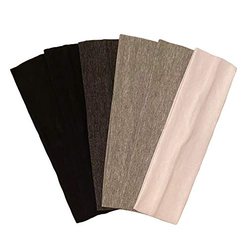 Cotton Headbands 6 Pack Stretch Elastic Yoga Soft and Stretchy Sports Fashion Headband for Teens Women Girls by Kenz…
