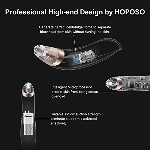 HOPOSO Blackhead Remover Pore Vacuum Facial Nose Pore Cleaner Pimple Acne Comedone Extractor Electric Blackhead Removal…